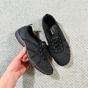 Vintage y2k Skechers Black Low Training Track Sneakers 9.5 Laceup Cheer Comfort